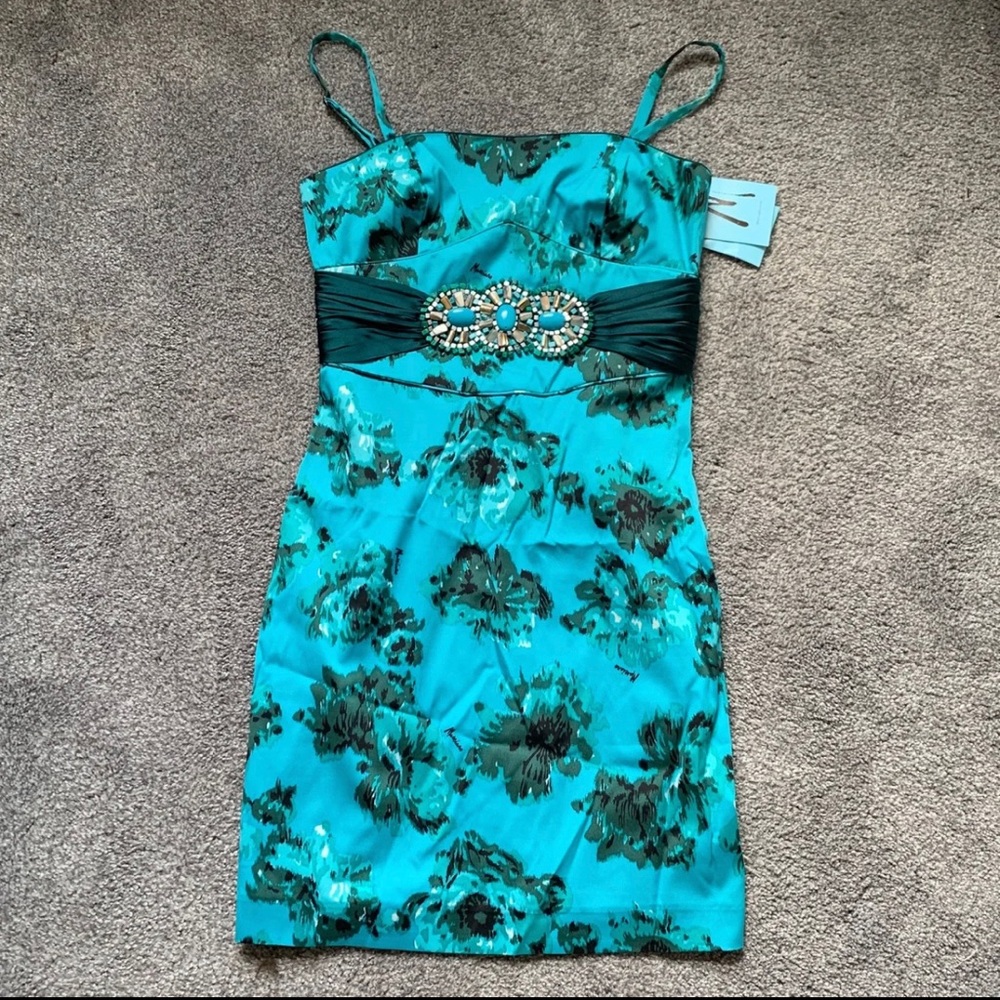 Marciano Turquoise Stone Belt Mini Dress
